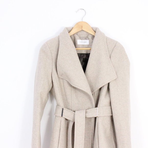 *Calvin Klein Beige Wool Peacoat - Picture 5 of 9